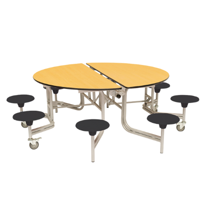 SpaceRight Eight Seat Round Mobile Folding Dining Table